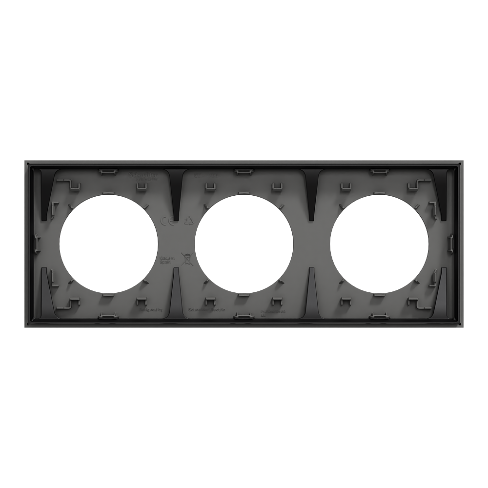 Odace plaque 3 postes gris basalte